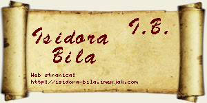 Isidora Bila vizit kartica